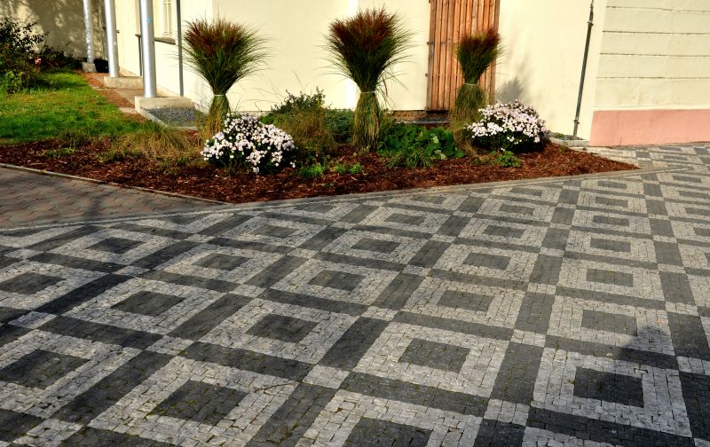 Finished Driveway with Decorative Pattern